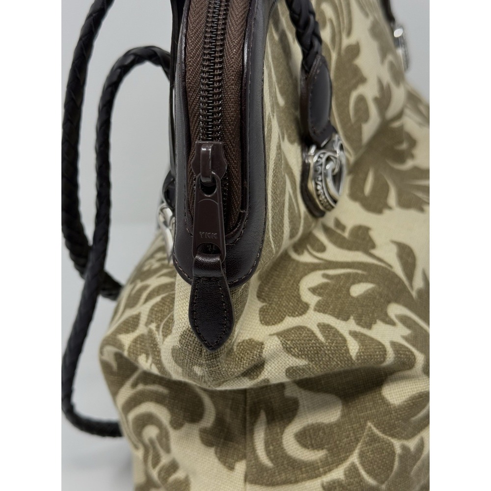 Brighton Mevelyn Fabric Signature Jacquard Tote Shoulder Bag Purse Beige Brown - Picture 13 of 14
